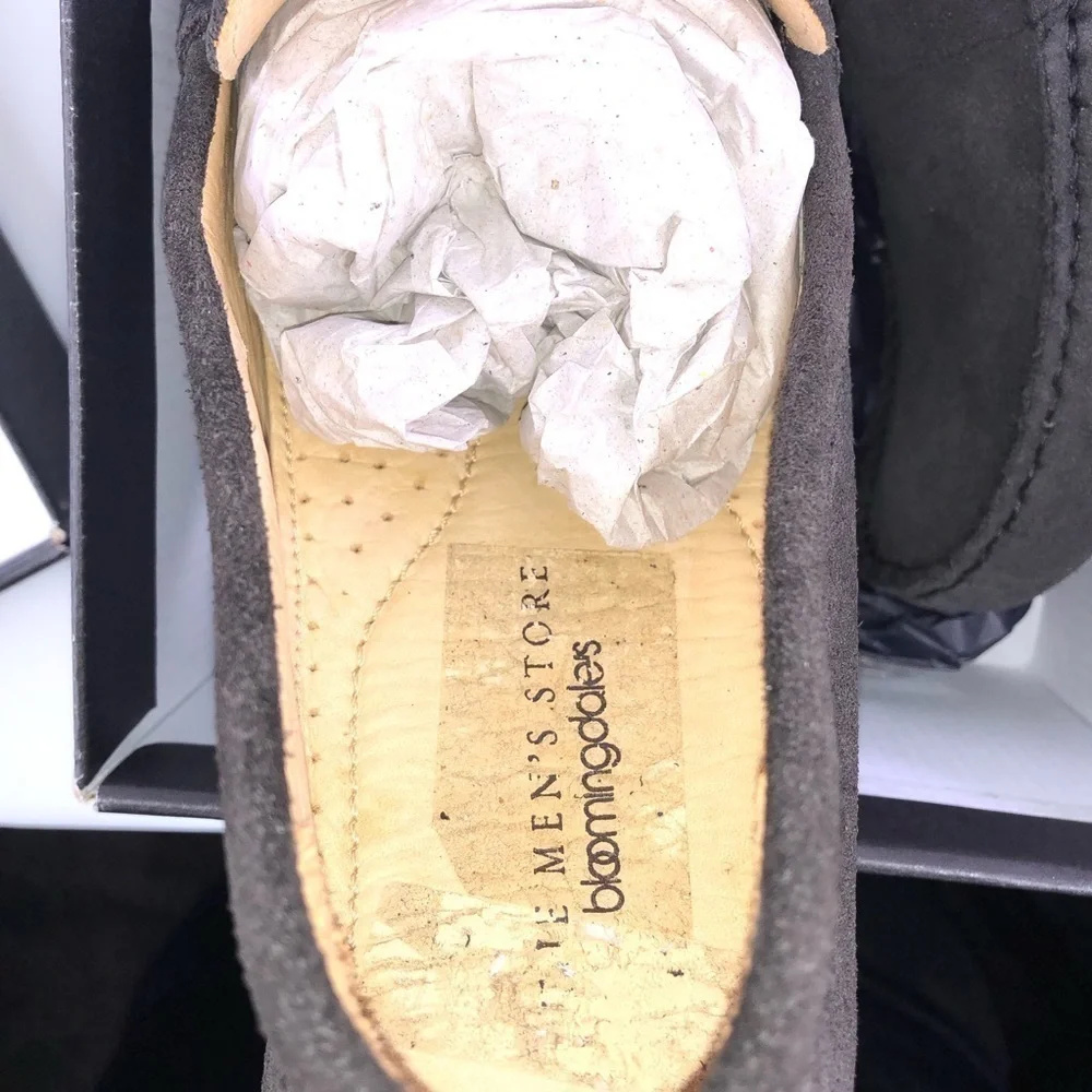 The Men's Store at Bloomingdale's Men's Penny Loafer Drivers Suede Charcoal